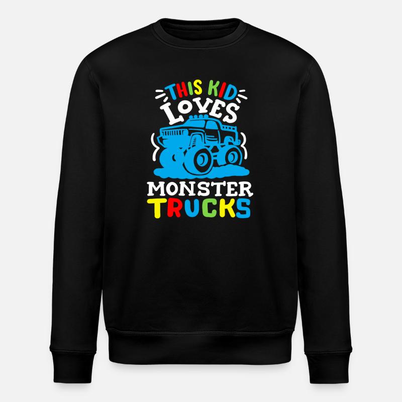 Monstertrucks für Kinder - Stanley/Stella Unisex Bio-Sweatshirt ROLLER - Schwarz