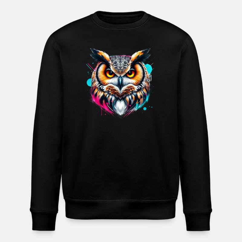 Owl - Stanley/Stella ROLLER Unisex Organic Sweatshirt - black