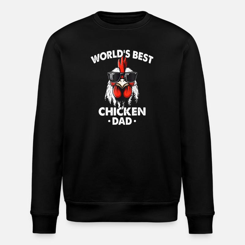 World's Best Chicken Dad - Stanley/Stella ROLLER Unisex Organic Sweatshirt - black