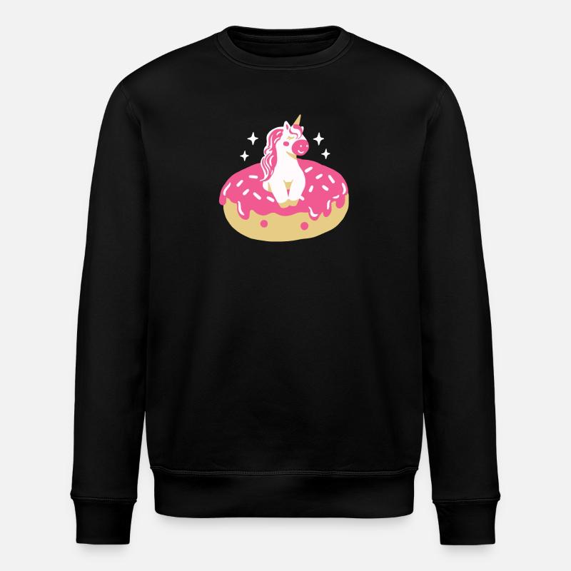 Donut und Einhorn - Stanley/Stella Unisex Bio-Sweatshirt ROLLER - Schwarz