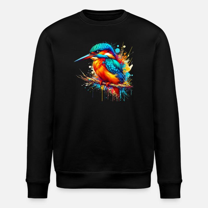 Kingfisher - Stanley/Stella ROLLER Unisex Organic Sweatshirt - black