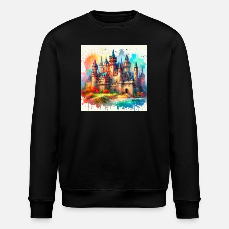 Medieval castle - Stanley/Stella ROLLER Unisex Organic Sweatshirt - black
