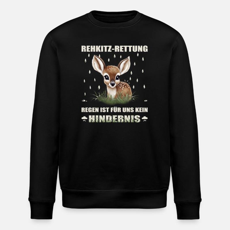 Rehkitz Rettung - Stanley/Stella Unisex Bio-Sweatshirt ROLLER - Schwarz