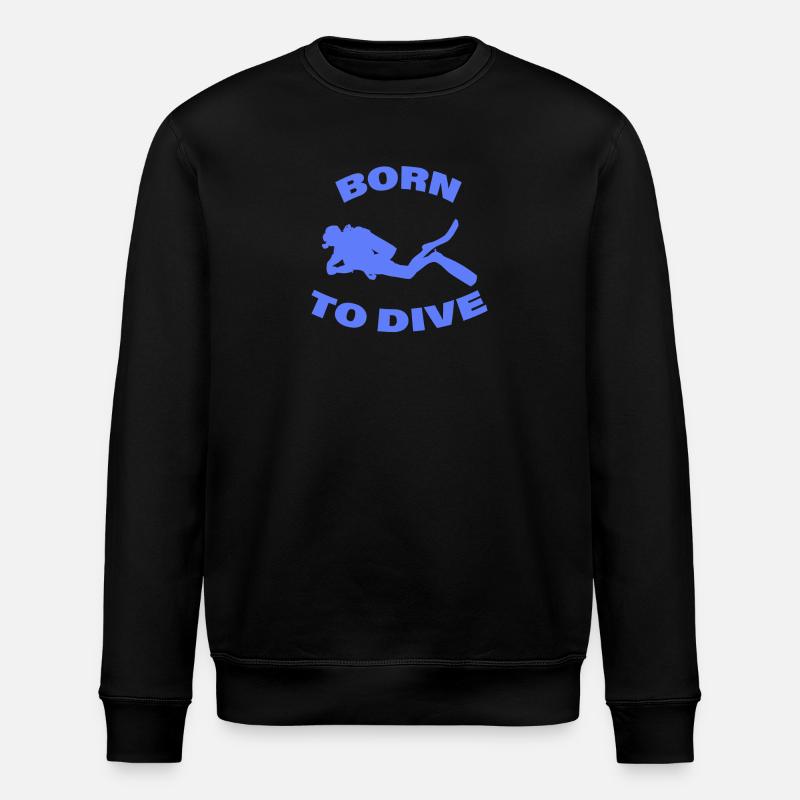 BORN TO DIVE - Stanley/Stella ROLLER Unisex Organic Sweatshirt - black