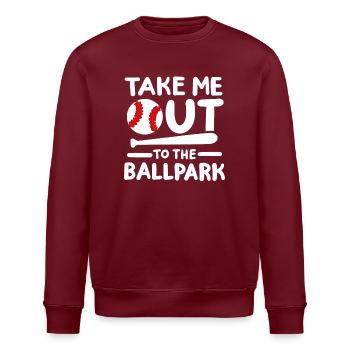 Baseball Baseballspieler - Stanley/Stella Unisex Bio-Sweatshirt ROLLER - Burgunderrot - Vorne - Nik (191cm)