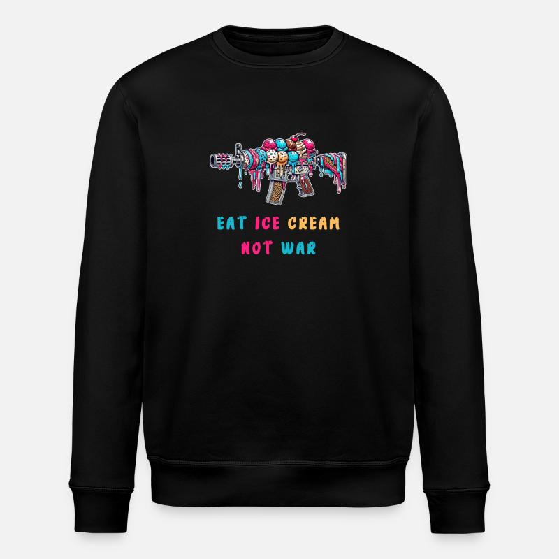 Ice cream not of war - Stanley/Stella ROLLER Unisex Organic Sweatshirt - black