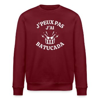 batucada, percussion, samba - Sweat bio ROLLER Stanley/Stella Unisexe - bordeaux - Devant - Nik (191cm)