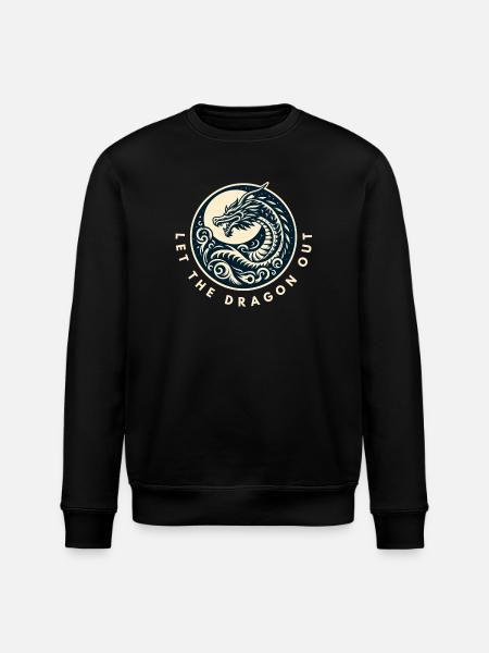 Lass den Drachen raus - Stanley/Stella Unisex Bio-Sweatshirt ROLLER - Schwarz