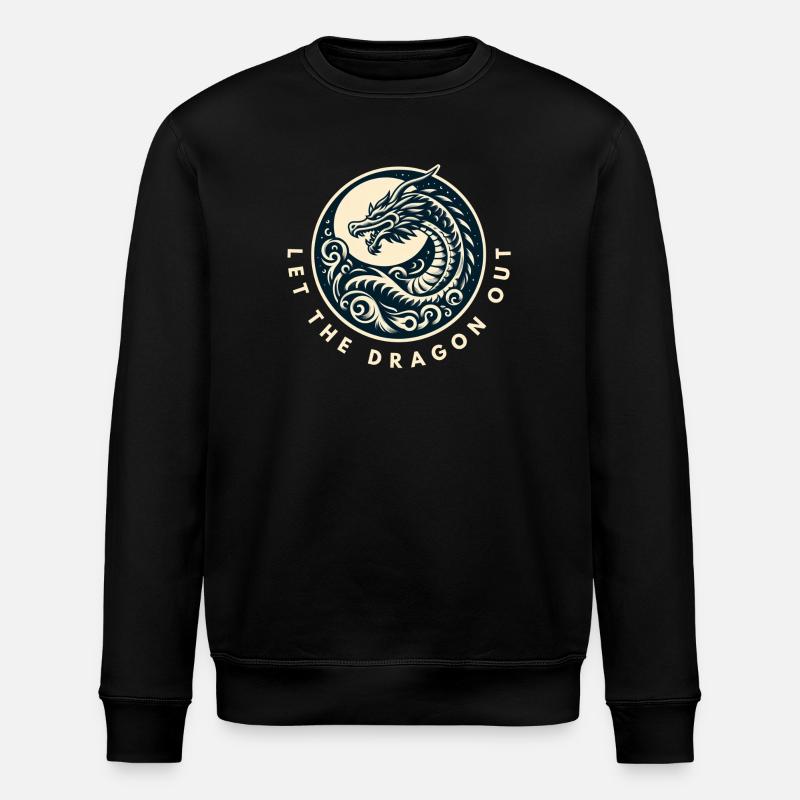 Lass den Drachen raus - Stanley/Stella Unisex Bio-Sweatshirt ROLLER - Schwarz