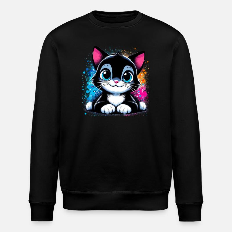 Katze - Stanley/Stella Unisex Bio-Sweatshirt ROLLER - Schwarz