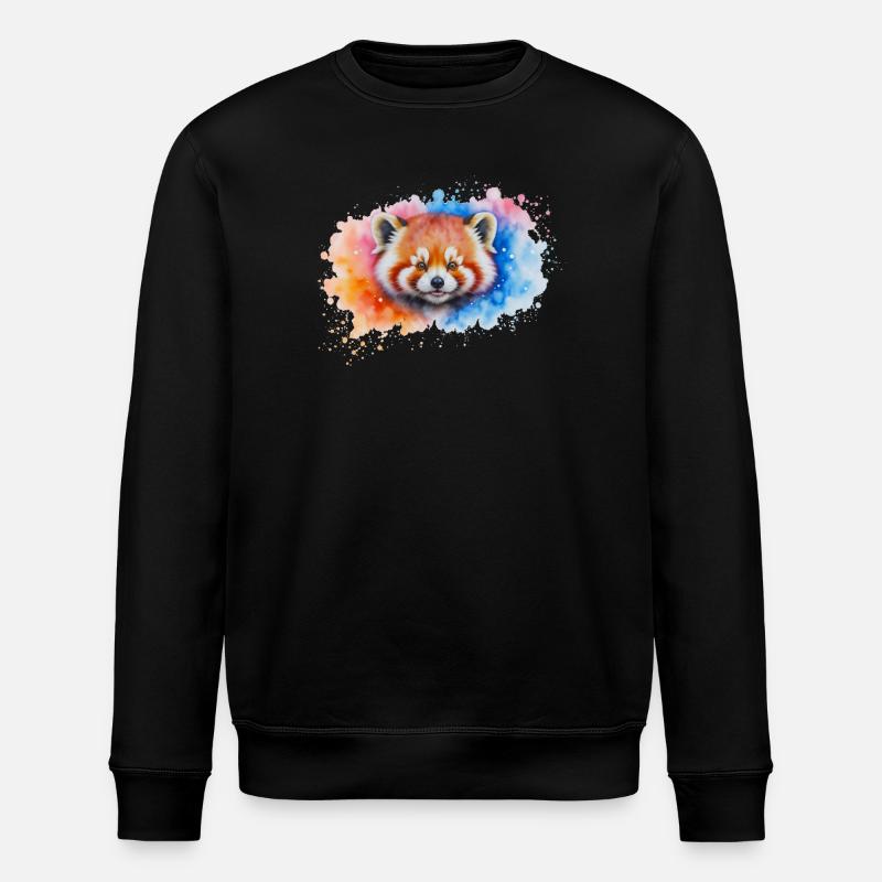 Aquarelle Red Panda Splash - Sweat bio ROLLER Stanley/Stella Unisexe - noir
