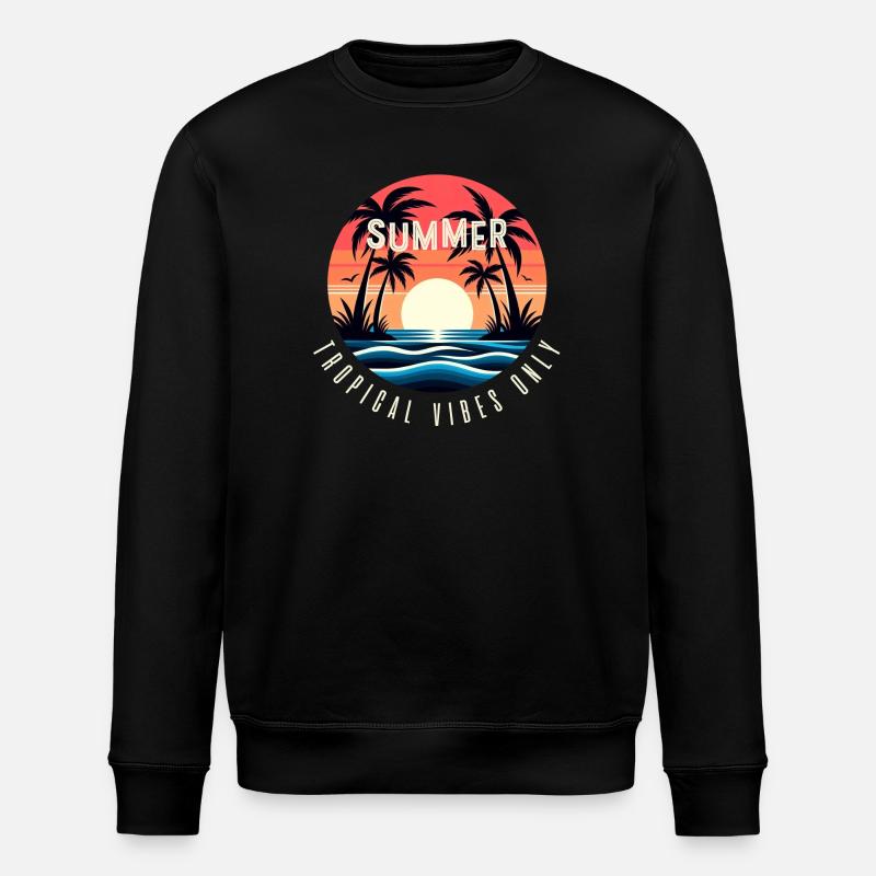 Summer tropical vibes only - Stanley/Stella ROLLER Unisex Organic Sweatshirt - black