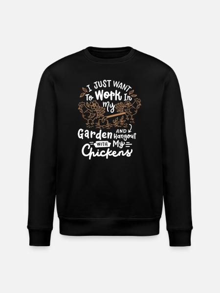 Garten Hühner - Stanley/Stella Unisex Bio-Sweatshirt ROLLER - Schwarz