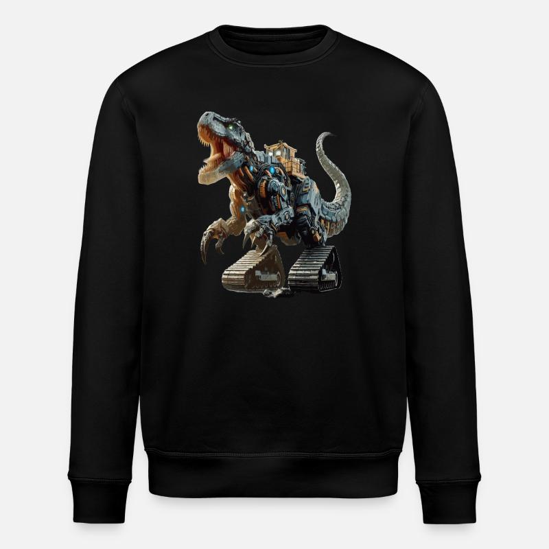 Excavator T-Rex Dinosaur - Stanley/Stella ROLLER Unisex Organic Sweatshirt - black