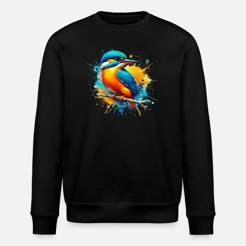 Kingfisher - Stanley/Stella ROLLER Unisex Organic Sweatshirt - black
