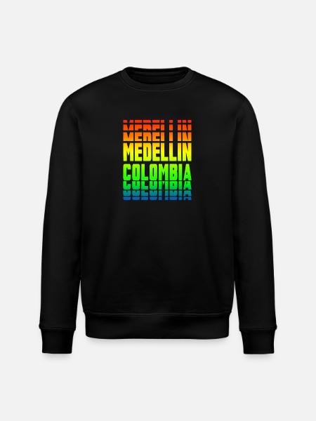 Medellin Columbia rainbow design - Stanley/Stella ROLLER Unisex Organic Sweatshirt - black