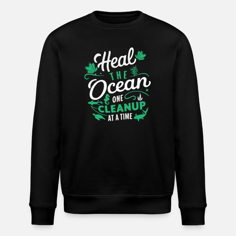 Ocean Save Purification Step - Stanley/Stella ROLLER Unisex Organic Sweatshirt - black