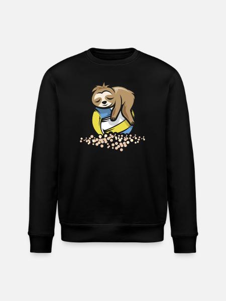 Volleyball Sloth Beach Volleyball Beach Summer - Stanley/Stella ROLLER Unisex Organic Sweatshirt - black