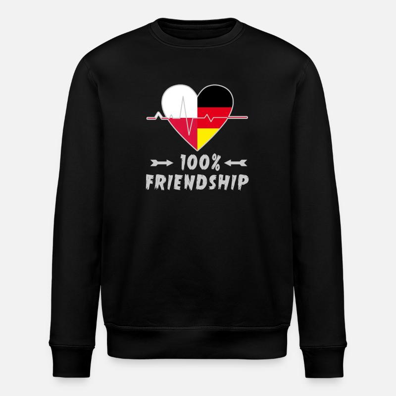 Poland and Germany 100% friendship - Stanley/Stella ROLLER Unisex Organic Sweatshirt - black