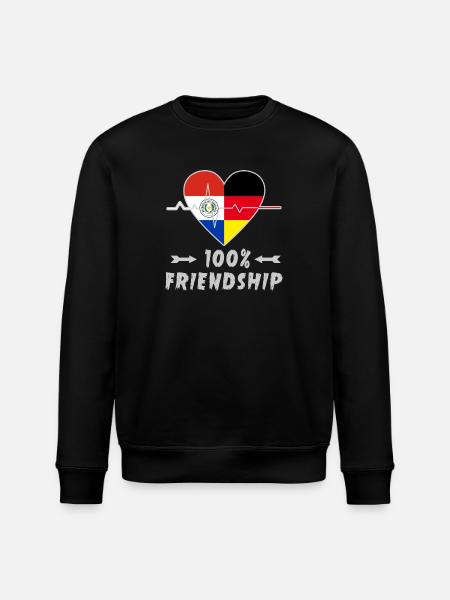 Paraguay and Germany 100% friendship - Stanley/Stella ROLLER Unisex Organic Sweatshirt - black