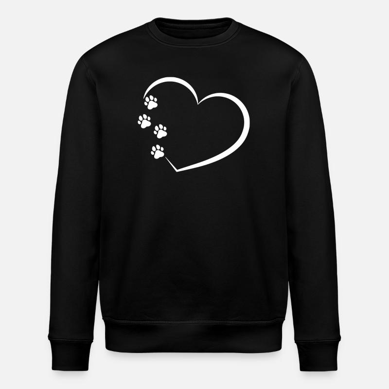 Coeur avec pattes Cadeau pour l’amoureux des chiens - Sweat bio ROLLER Stanley/Stella Unisexe - noir