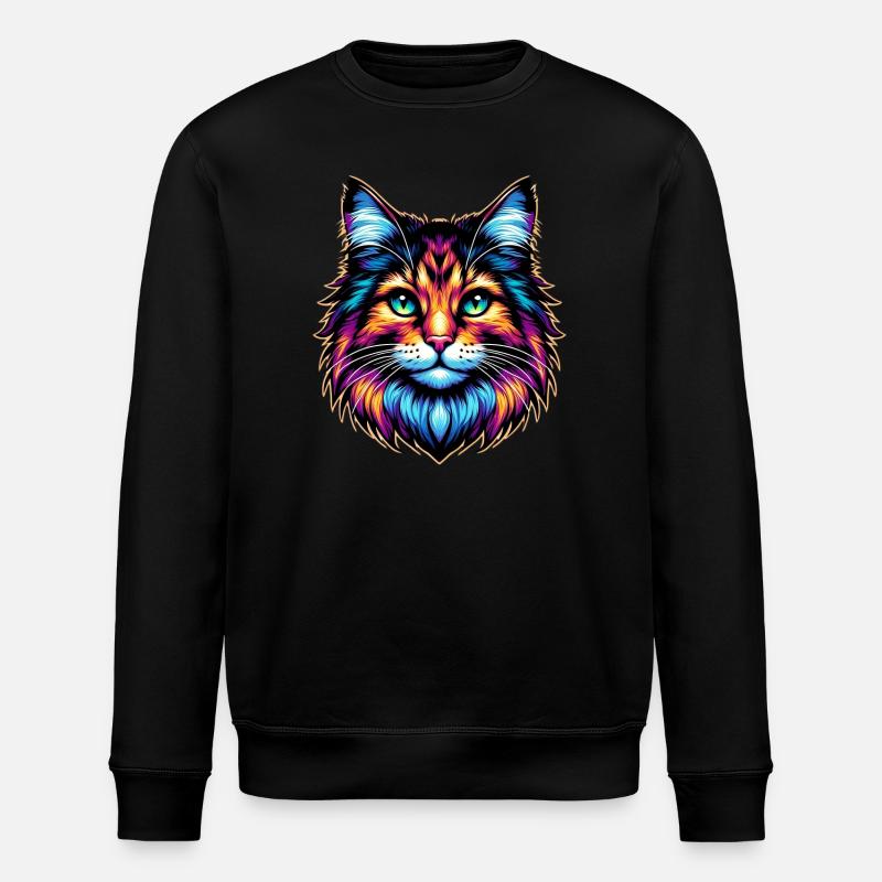 Cat - Stanley/Stella ROLLER Unisex Organic Sweatshirt - black