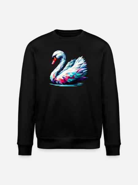 Polygonaler Schwan - Stanley/Stella Unisex Bio-Sweatshirt ROLLER - Schwarz