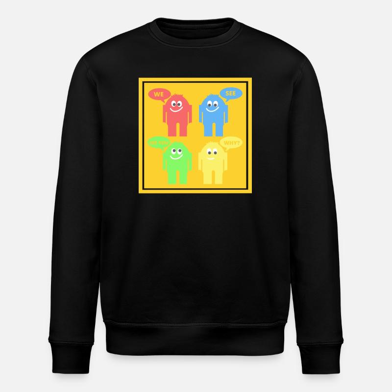 Lustige Männchen - Stanley/Stella Unisex Bio-Sweatshirt ROLLER - Schwarz