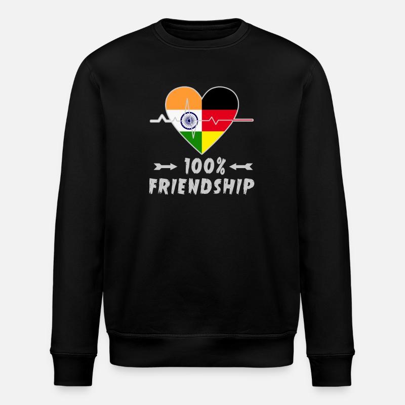 India and Germany 100% friendship - Stanley/Stella ROLLER Unisex Organic Sweatshirt - black