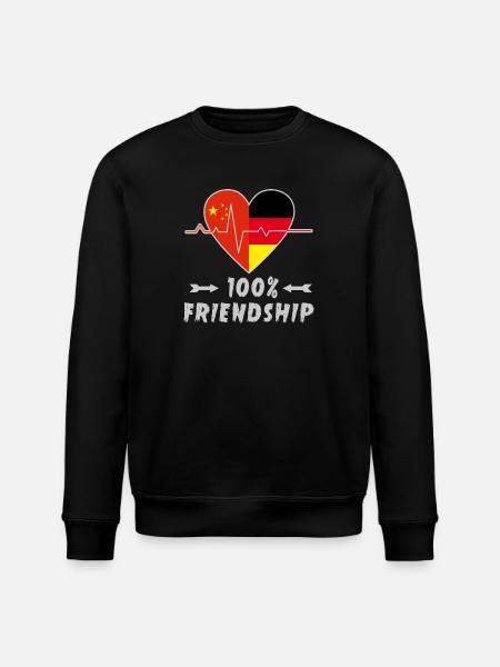 China and Germany 100% friendship - Stanley/Stella ROLLER Unisex Organic Sweatshirt - black