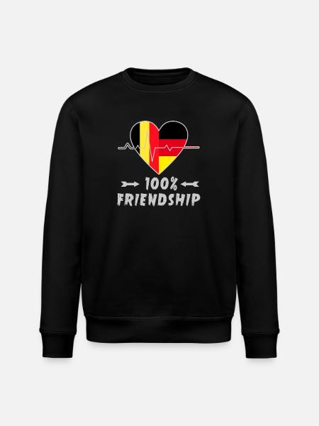 Belgium and Germany 100% friendship - Stanley/Stella ROLLER Unisex Organic Sweatshirt - black