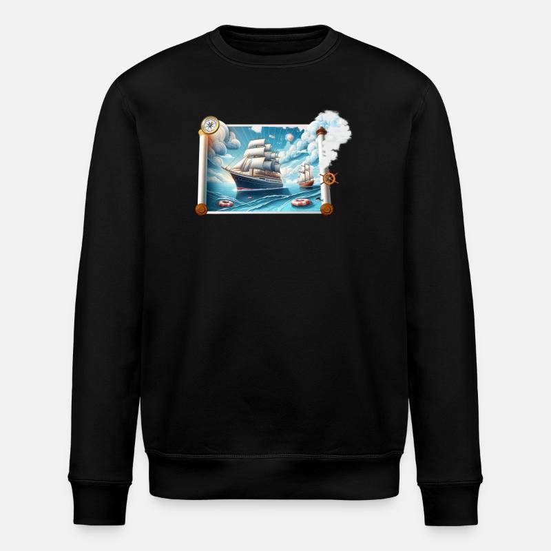 Nautische Segelreise - Stanley/Stella Unisex Bio-Sweatshirt ROLLER - Schwarz