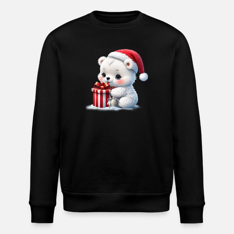 The Christmas polar bear - Stanley/Stella ROLLER Unisex Organic Sweatshirt - black