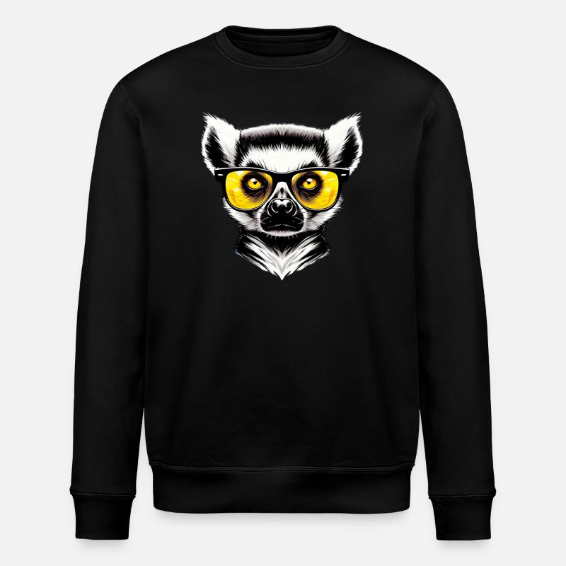 Lémurien avec lunettes de soleil - Sweat bio ROLLER Stanley/Stella Unisexe - noir