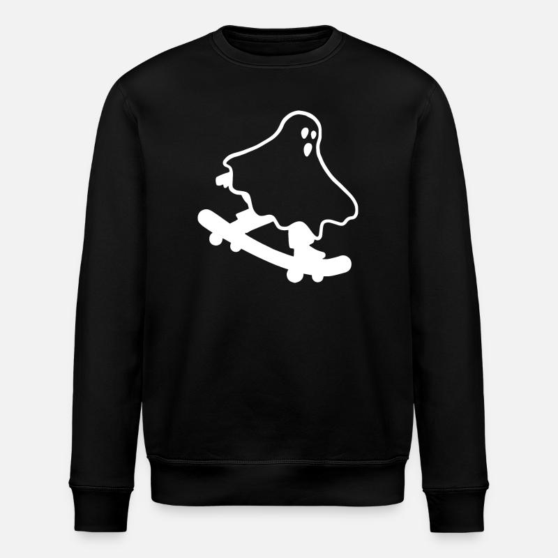 Skateboarding Geist Halloween - Stanley/Stella Unisex Bio-Sweatshirt ROLLER - Schwarz