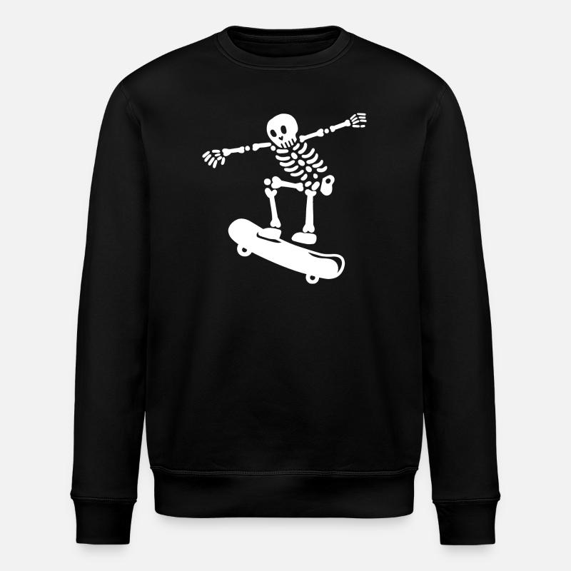 Skateboarding Skeleton Skateboarder - Stanley/Stella Unisex Bio-Sweatshirt ROLLER - Schwarz