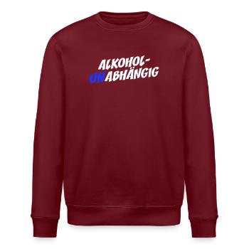 Alkoholunabhängig Sober Straight Edge Alkoholfrei - Stanley/Stella Unisex Bio-Sweatshirt ROLLER - Burgunderrot - Vorne - Nik (191cm)