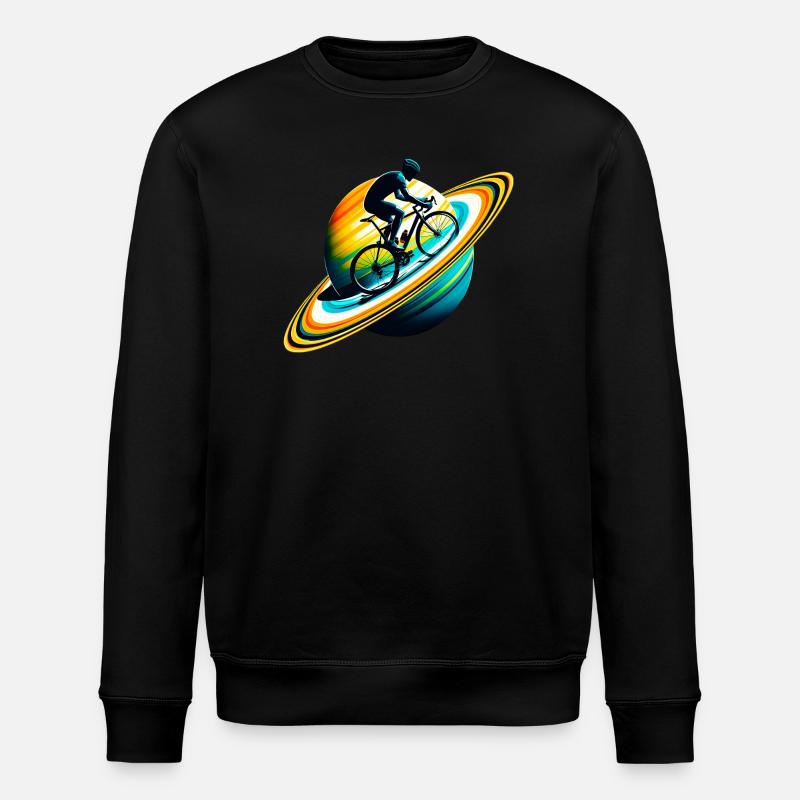 Cyclist on Saturn - Stanley/Stella ROLLER Unisex Organic Sweatshirt - black