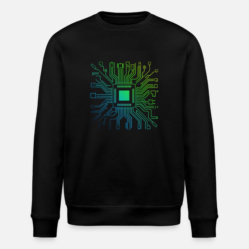 Bunte Computerplatine Tech Electronic - Stanley/Stella Unisex Bio-Sweatshirt ROLLER - Schwarz