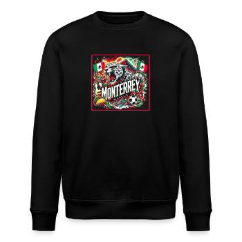 Monterrey Mexiko Städte Design - Stanley/Stella Unisex Bio-Sweatshirt ROLLER - Schwarz - Vorne - Nik (191cm)