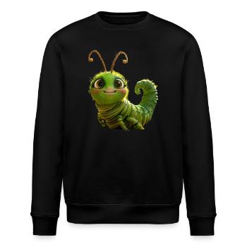 Raupe Lustige Larve Geschenk Süße Grüne Raupe - Stanley/Stella Unisex Bio-Sweatshirt ROLLER - Schwarz - Vorne - Nik (191cm)