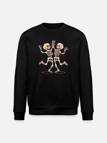 Cheerful Dance Skeleton Figures - Stanley/Stella ROLLER Unisex Organic Sweatshirt - black