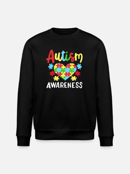 Autismus Puzzleteile Herz - Stanley/Stella Unisex Bio-Sweatshirt ROLLER - Schwarz