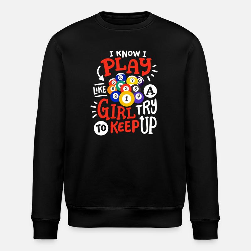 Poolspielerin Mädchen Billard - Stanley/Stella Unisex Bio-Sweatshirt ROLLER - Schwarz