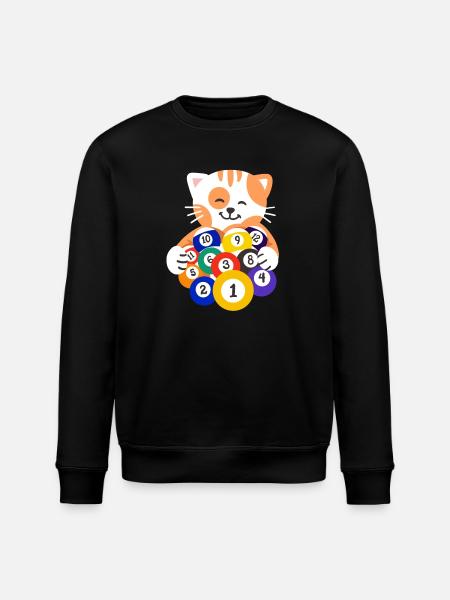 Billard Billardspieler Katze - Stanley/Stella Unisex Bio-Sweatshirt ROLLER - Schwarz