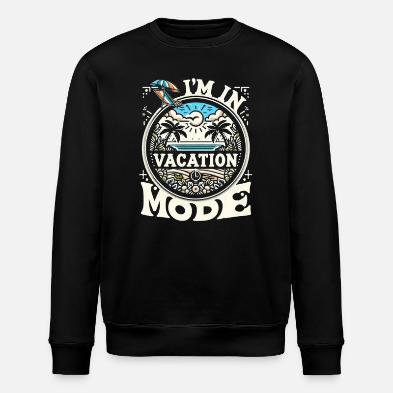 Ich bin im Urlaubsmodus Vacation mode - Stanley/Stella Unisex Bio-Sweatshirt ROLLER - Schwarz