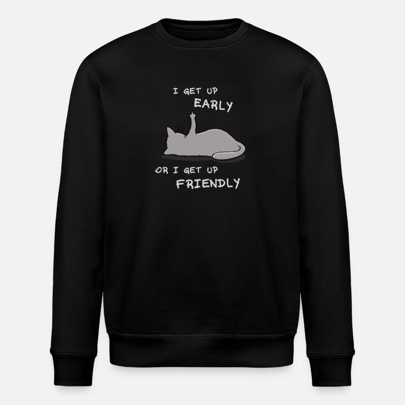 Je me lève tôt chat - Sweat bio ROLLER Stanley/Stella Unisexe - noir