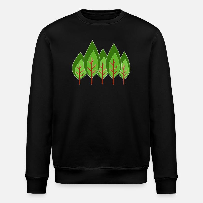 Trees Minimalist, - Stanley/Stella ROLLER Unisex Organic Sweatshirt - black