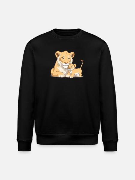 Löwenmama mit Kind - Stanley/Stella Unisex Bio-Sweatshirt ROLLER - Schwarz