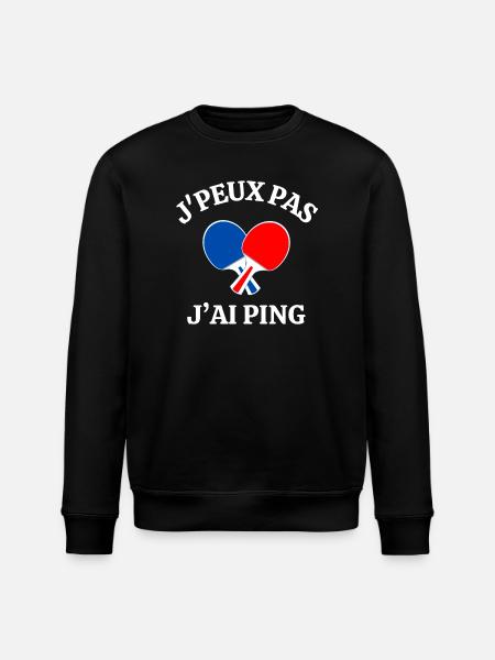ping-pong, fan de ping-pong, ping - Sweat bio ROLLER Stanley/Stella Unisexe - noir